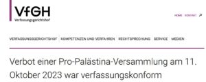 Screenshot der Pressemitteilung zum Spruch des Verfassungsgerichtshofes auf dessen Website