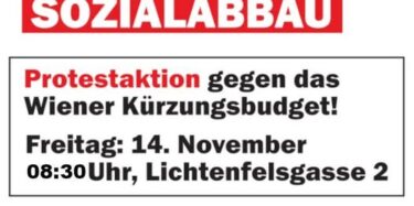 Aufruf zum Protest mit den im Text enthaltenen Daten als Grafik