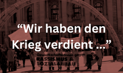 Wir haben den Krieg verdient.